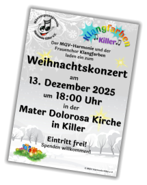 Einladung zum Adventkonzert in Killer